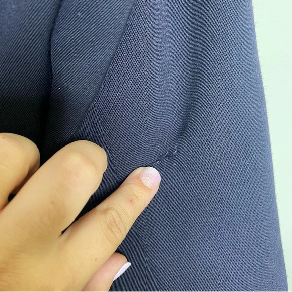 Austin Reed Vintage Navy Blue White Piping 100% Worsted Wool Blazer Women's 6 - Picture 9 of 11